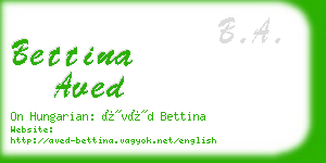 bettina aved business card